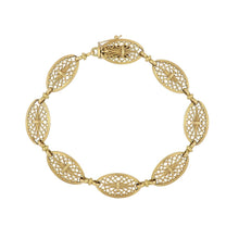 Load image into Gallery viewer, French Belle Époque 14K Gold Filigree Link Bracelet
