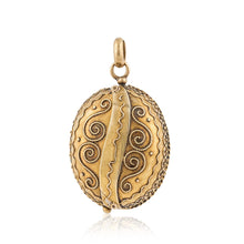 Load image into Gallery viewer, Victorian 18K Gold Etruscan Revival Oval 5-Slot Locket
