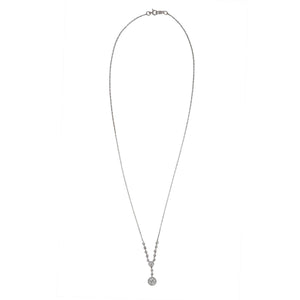 Art Deco Platinum Articulated Diamond Drop Necklace