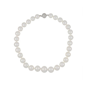 18K White Gold Strand of White South Sea Pearls