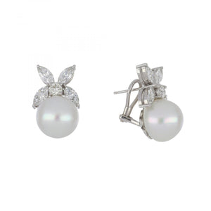 18K White Gold South Sea Pearl Earrings