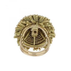 Mid-Century 18K Gold Pom-Pom Ring