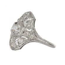 Load image into Gallery viewer, Art Deco 14K White Gold Navette Ring
