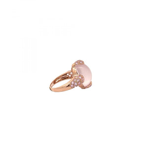 18K Rose Gold Pink Moonstone Ring