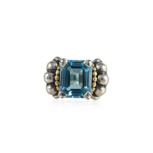 Load image into Gallery viewer, Estate Lagos Glacier Sterling and Gold Topaz Ring
