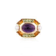 Load image into Gallery viewer, Estate Chanel 18K Gold Gemstone and Cultured Pearl Ring
