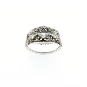 Edwardian Platinum Three-Stone Diamond Engagement Ring