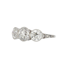 Load image into Gallery viewer, Edwardian Platinum Openwork Bezel-Set Three-Stone Diamond Ring
