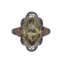 Load image into Gallery viewer, Art Deco 14K White and Rose Gold Citrine Ring
