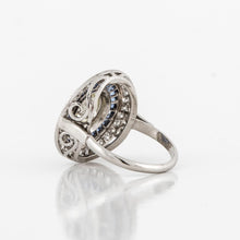 Load image into Gallery viewer, Platinum Diamond and Sapphire Target Ring
