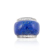 Load image into Gallery viewer, Estate Trio 18K Gold Lapis Dome Ring

