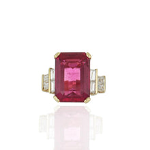 Load image into Gallery viewer, Estate 14K Gold Rubellite and Diamond Ring
