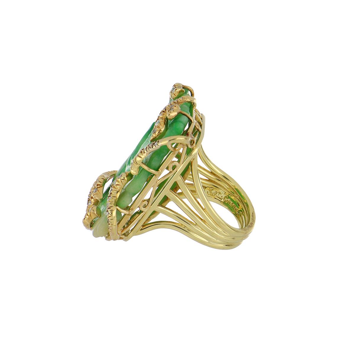 18k gold discount jade ring