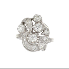 Load image into Gallery viewer, Retro 1940s 14K White Gold Openwork Diamond Ring
