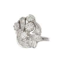 Load image into Gallery viewer, Retro 1940s 14K White Gold Openwork Diamond Ring

