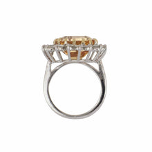Load image into Gallery viewer, Antique 18K White Gold Topaz Ring with Diamonds
