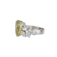 Load image into Gallery viewer, Estate 18K White Gold Pear Shape Heliodore and Diamond Ring
