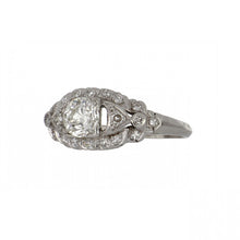 Load image into Gallery viewer, Art Deco Platinum Illusion-Set Diamond Ring with Fishtail
