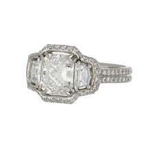 Load image into Gallery viewer, Estate Platinum Radiant-Cut Diamond Engagement Ring
