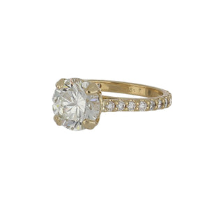 Estate 18K Gold Round Diamond Engagement Ring