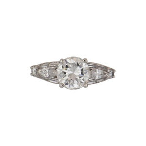 Retro 1.51 Carat Old European-Cut Diamond Engagement Ring