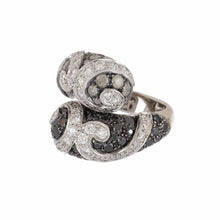 Load image into Gallery viewer, Estate Colored Diamond 18K White Gold Bypass Ring
