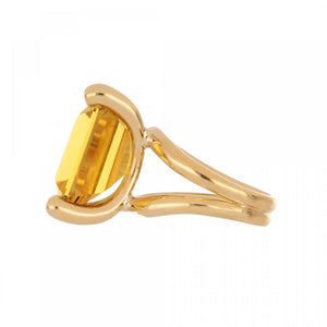 Mid-Century 14K Gold Citrine Ring