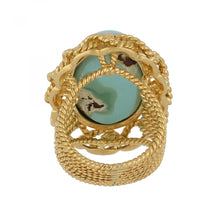 Load image into Gallery viewer, Vintage 1970s 18K Gold Turquoise Ring
