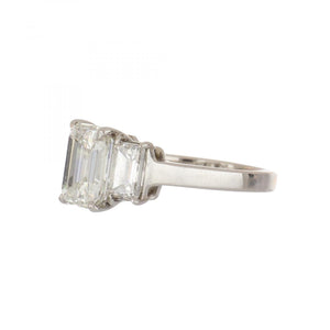 GIA 3.01 Carat Emerald-Cut Diamond Engagement Ring
