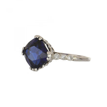 Load image into Gallery viewer, Edwardian Sapphire and Diamond Platinum Ring
