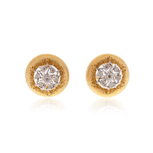 Load image into Gallery viewer, Estate Buccellati 18K Two Tone Gold Diamond Button Earrings
