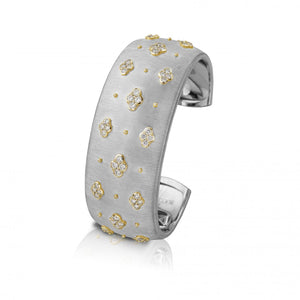 Buccellati 18K Two-Tone Gold 'Macri' Cuff Bracelet with Diamonds