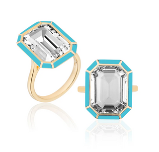 Goshwara 18K Melange Emerald-Cut Rock Crystal Ring