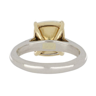 Estate Two-Tone GIA Cushion-Cut Diamond Solitaire Engagement Ring