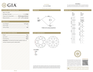 Art Deco 18K White Gold GIA Old European-Cut Diamond Three Stone Engagement Ring