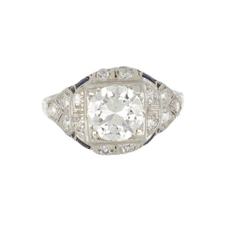 Art Deco GIA 1.11 Carat Round Cut Diamond Vintage Style Engagement Ring
