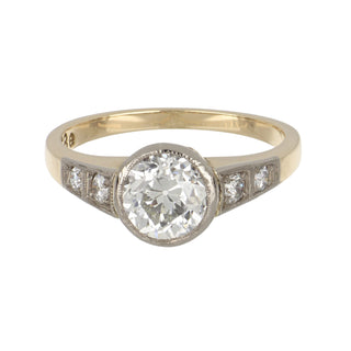 Edwardian Two-Tone 1.15ct Old European-Cut Diamond Engagement Ring