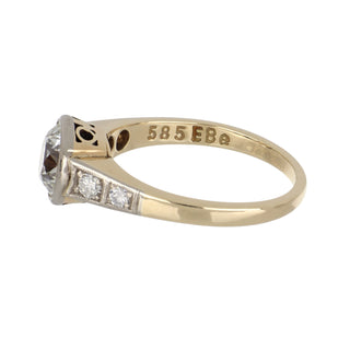 Edwardian Two-Tone 1.15ct Old European-Cut Diamond Engagement Ring