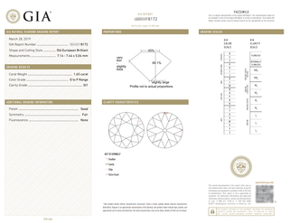 Edwardian GIA 1.65 Carat Round Cut Diamond Three Stone Engagement Ring
