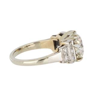 Art Deco Platinum GIA Old European-Cut Diamond Engagement Ring