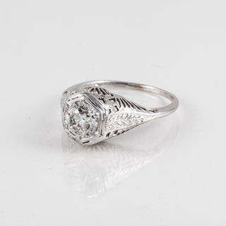 Art Deco GIA 0.80ct Old European-Cut Diamond Solitaire Engagement Ring