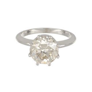 Estate 18K White Gold Diamond Solitaire Ring