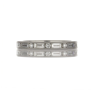 Modern Platinum Alternating Diamond Eternity Band