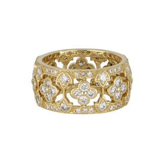 Estate 18K Gold Open Work Diamond Eternity Band