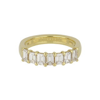 18K Gold Emerald-Cut Diamond Band