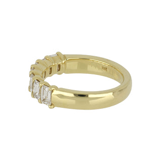 18K Gold Emerald-Cut Diamond Band