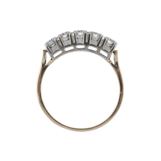 Mid-Century 14K Gold Diamond Half Band