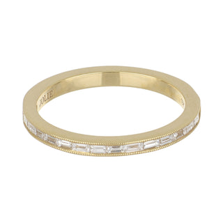 18K Gold Baguette Cut Diamond Half Band