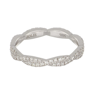 18K White Gold Twisted Diamond Eternity Band