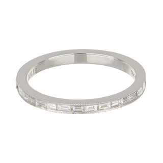 18K White Gold Baguette Cut Diamond Half Band